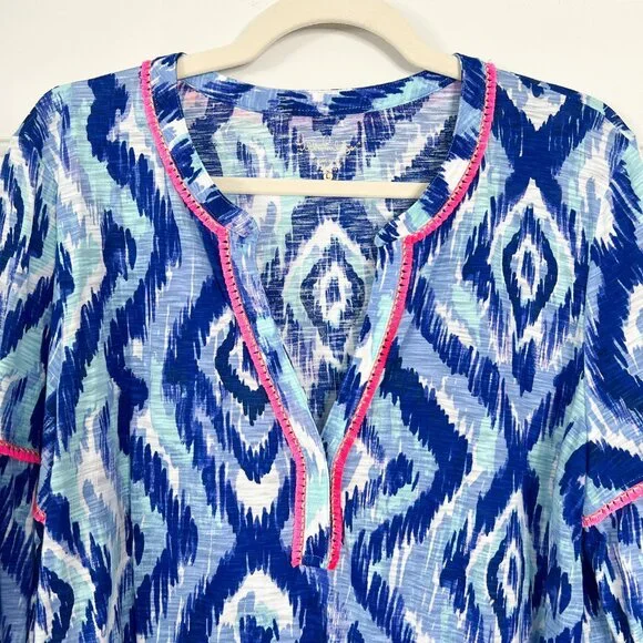 Lilly Pulitzer Kalissa Knit Tunic in Blue Swish Skipped A Beach - Picture 7 of 8